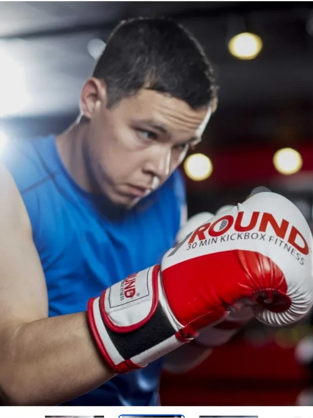 9Round White Red Boxing Gloves